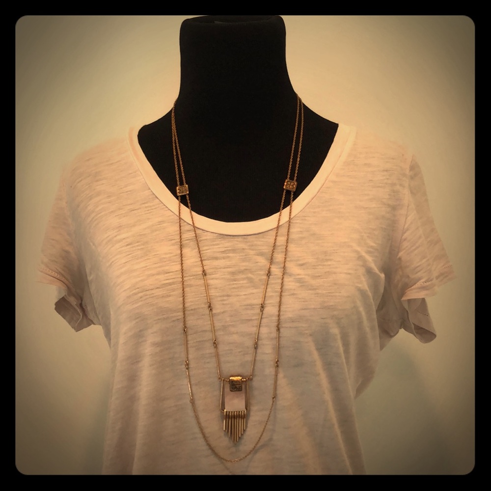 Beautiful Pink Stone 2 Layer Necklace